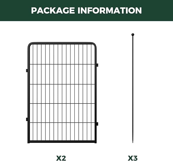 FXW Rollick Unleashed Dog Playpen for Indoor, Yard, RV Camping, 40 inch 2 Panels for Medium and Large Dogs, Black│Patented-PurrikoPets