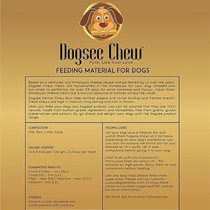 Dogsee Original Himalayan Yak Chews for Dogs (Medium - 2 Bars) | 100% Natural | Dog Treats Healthy | No Grain, No Gluten | for Teeth Cleaning-PurrikoPets