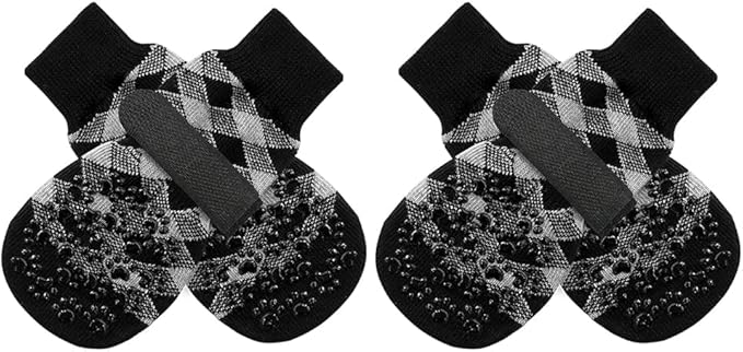 EXPAWLORER Anti Slip Dog Socks to Prevent Licking Paws, Dog Shoes for Hot Pavement, Dog Booties for Small Medium Large Senior Dogs, Traction Control Boots & Paw Protectors for Hardwood Floors-PurrikoPets