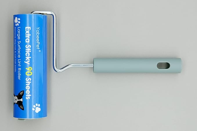 Extra Sticky Large Surface Lint Roller, 6.3'' Giant Lint Roller for Pet Hair, Lint Remover Roller for Cat Hair, Clothes, Furniture (1 Handle + 90 Sheets)-PurrikoPets