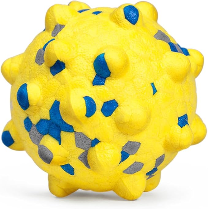 1.96'' Dog Balls for Dogs Aggressive Chewers Indestructible Tennis Durable Bouncy Interactive Dog Toy Balls for Fetch Game Floating Training(Yellow Small)-PurrikoPets