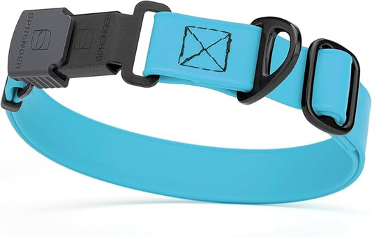 Dogline Biothane Waterproof Dog Collar with Herm Sprenger Black Stainless Steel Quick Release Buckle – Heavy Duty Tactical Durable Collar for Dogs – Comfortable and Safe Pet Collar, W 3/4" L 12-19"-PurrikoPets