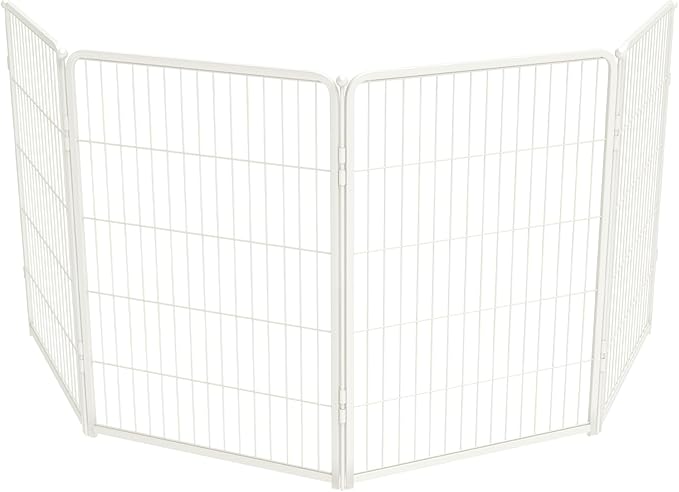 FXW Homeplus Unleashed Indoor Dog Playpen - Stress-Free and Safe Play, Heavy Duty 40 Inch 4 Wire Panels Dog Pen for Medium and Large Dogs, White│Patented-PurrikoPets