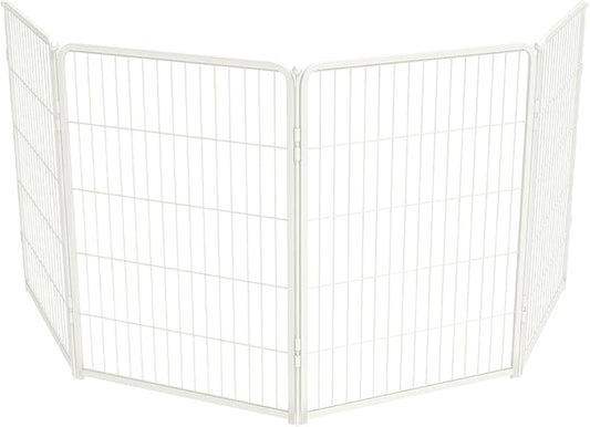 FXW Homeplus Unleashed Indoor Dog Playpen - Stress-Free and Safe Play, Heavy Duty 40 Inch 4 Wire Panels Dog Pen for Medium and Large Dogs, White│Patented-PurrikoPets