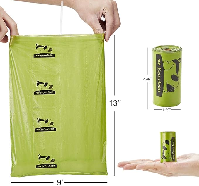ECO-CLEAN Dog Poop Bags, 24 Rolls/360 Bags with Dispenser, Dog Waste Bags, Unscented, Leak-Proof, Easy Tear-Off-PurrikoPets