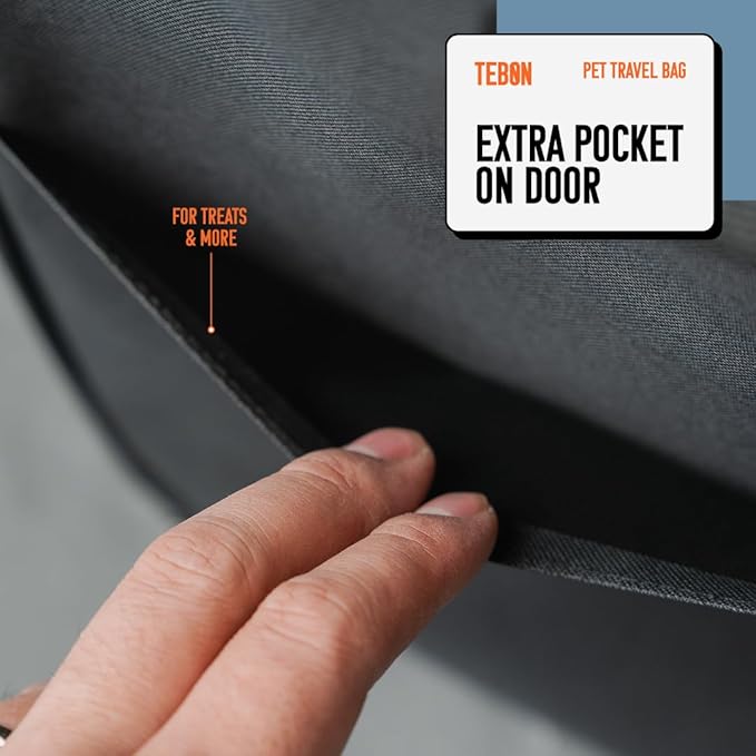 17.5" Pet Travel Carrier Bag - Collapsible Cat & Dog Carrier - Breathable, Durable & Spacious - Fits Small and Medium Pets up to 15lbs - Pet Travel Bag by Tebon-PurrikoPets