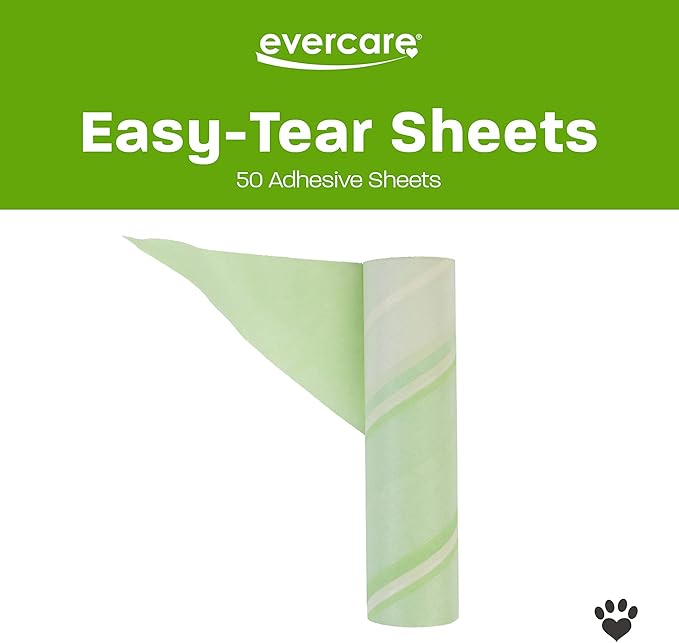 Evercare 10” Mega All-Purpose Pet Hair Lint Roller Refill, 50 Sheets – Sticky Roller for Pet Hair, Cat & Dog Hair Remover, Lint Remover, Pet Hair Remover for Furniture, Clothing & Cars-PurrikoPets