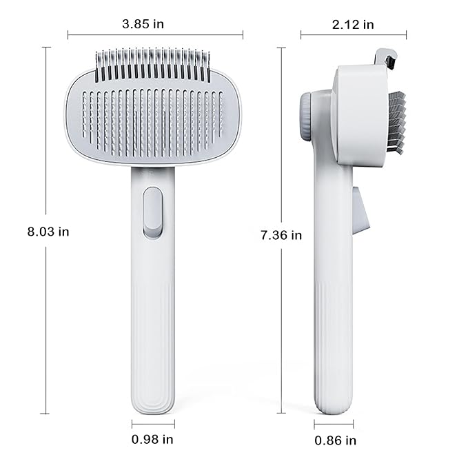 2-in-1 Pet Deshedding Brush Cat Dematting Comb for Indoor Cats and Dogs Comb for Shedding Long & Short Hair Gentle Massage Grooming Tool Easy to Remove Loose Undercoat,Matted Fur & Tangles-PurrikoPets