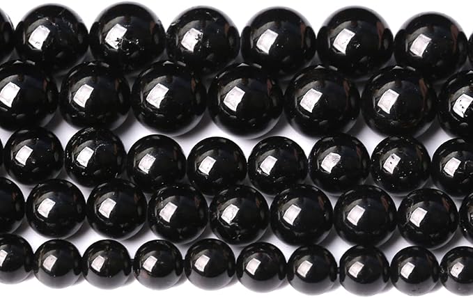 4MM 88PCS Natural Black Tourmaline Gemstone A Grade Beads for Jewelry Making DIY Bracelet Crystal 1 Strand