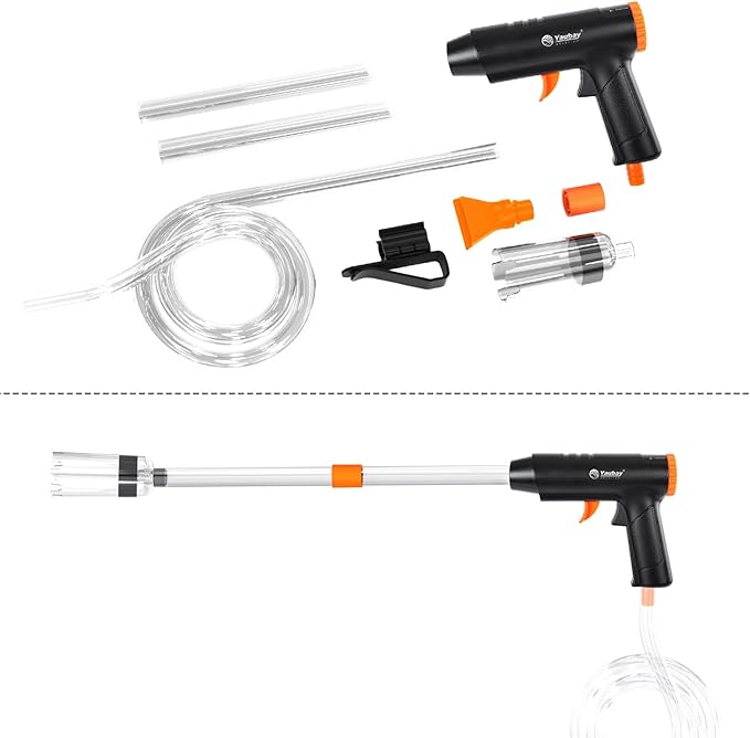 132GPH Manual Aquarium Gravel Cleaner, Fish Tank Siphon Vacuum Cleaner with Adjustable Water Flow for Cleaning Dirt, Water Change & Wash Sand Aquarium Cleaning Tools-PurrikoPets