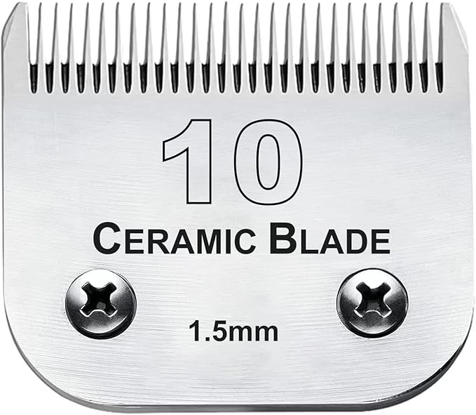10 Blade Dog Grooming Clipper Blades Compatible with Andis Dog Clippers,Detachable Stainless Steel Blade,Size 10, 1/16-Inch Cut Length-PurrikoPets