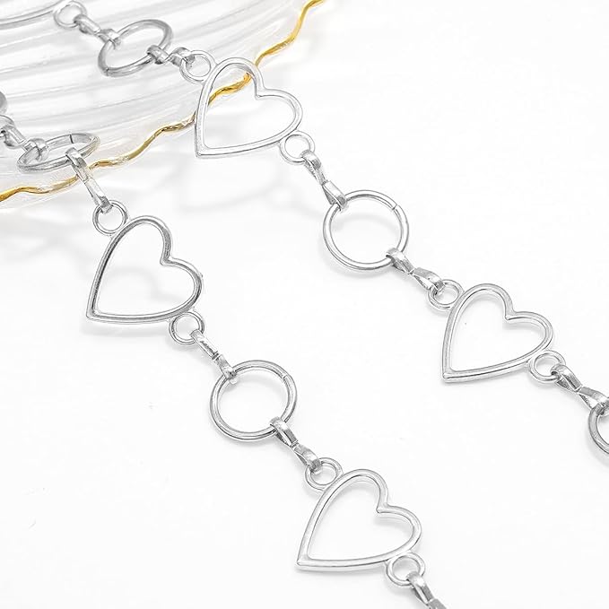 Metal Waist Chain Women - Love Hearts Pendant Adjustable Link Belt