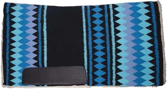Fleece Bottom Contoured Saddle Pad - 34" x 40" | New Zealand Wool Top | 3/4" Felt Core | Contoured Fit | Hypoallergenic Fleece Lining | Weighs 8 lbs-PurrikoPets