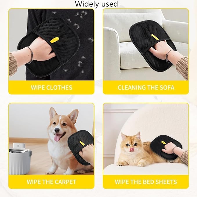 2025 New Pet Hair RemovalGlove,Upgraded Animal Fur Removal Tool,Yomi Pet HairRemoverGlove,WashableReusable Double Sided Static Pet Hair Removal Glove forCouch,Furniture,Carpet,CarSeat.-PurrikoPets