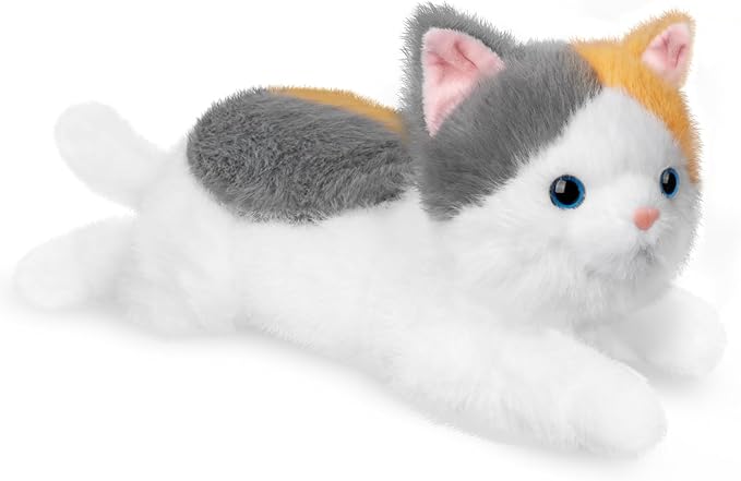 19 inch 3 lbs Cat Weighted Stuffed Animals, Realistic Weighted Cat Stuffed Animal, Sensory Comfort Plush Throw Pillow, Soft Kawaii Kitty Plush Toy Gift for Adults Kids Youth-PurrikoPets