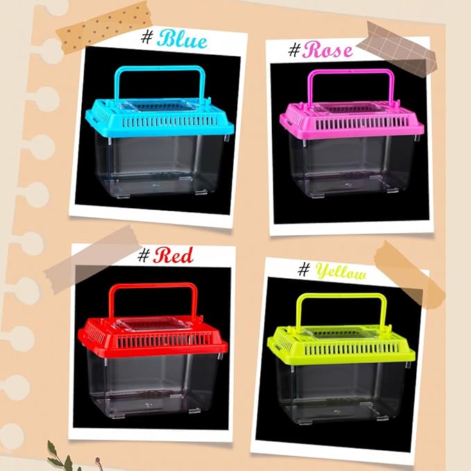 20 Pack Small Plastic Reptile Carrier Tarantula Enclosure Snake Breeding Box Hatching Container for Spider Fish Turtle Hermit Crab Bearded Dragon Lizard (5.1 x 3.5 x 3.5 Inch)-PurrikoPets