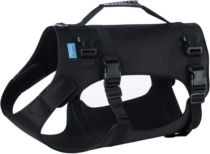 Dog Lift Harness, Rehabilitation Lifts Vest for Dogs, Support & Recovery Sling, Adjustable Breathable Lifting Straps for Old, Joint Injuries, Arthritis, Paralysis Dogs Walk (L, Black)-PurrikoPets