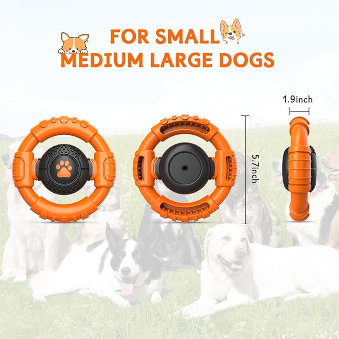 Dog Toys for Aggressive Chewers Large Medium Small Breed Indestructible Durable Tough Squeaky Dog Chew Toys to Keep Them Busy Nylon Rubber Interactive Dog Toys-PurrikoPets