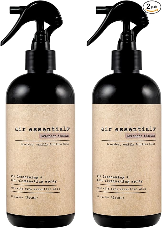 Air Essentials Air Freshener & Odor Eliminator Spray - 12 oz, Pack of 2 - Made with Pure Essential Oils - Lavender Blossom Scent-PurrikoPets