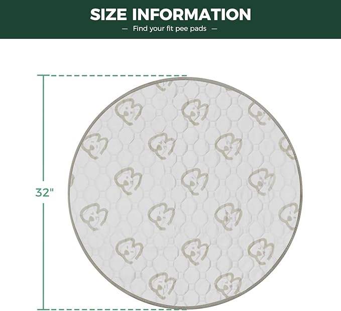 FXW Washable Pee Pads for Dogs, Puppy Pads with Super Absorbent, Specifically Designed for Whelping Box, 32" Round, Khaki, 1 Pack-PurrikoPets