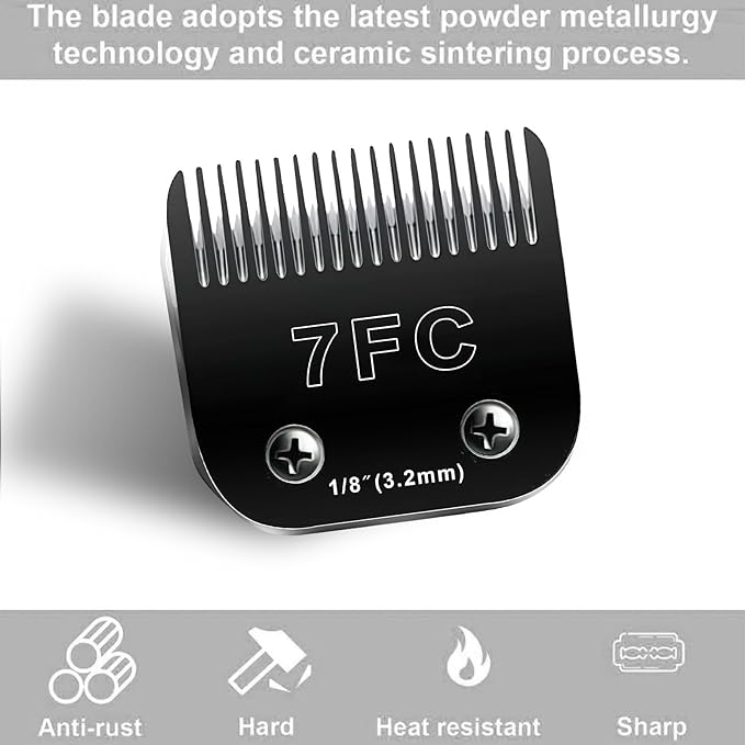 6pcs Dog Grooming Replacement Blades Compatible with Andis/Oster A5/Wahl KM-10 Series Dog Clippers,Detachable Clipper Replacement Blade,Black (6PCS Black-#10+30+3FC+4FC+5FC+7FC)-PurrikoPets