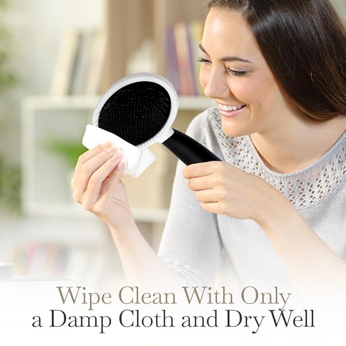 Fuller Brush Slicker Pet Brush - Angled Fine Steel Wires - Ergonomically Designed Rubberized Handle For Comfort & Control - Remove Shedding & Matted Hair - Tool For Grooming Dogs & Cat-PurrikoPets