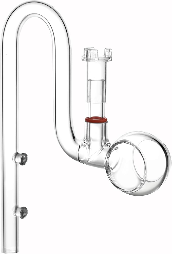 Glass Lily Pipe Spin Outflow with Surface Skimmer for Aquarium Planted Tank (17mm for 16/22mm (5/8'' i.d.) tubing)-PurrikoPets