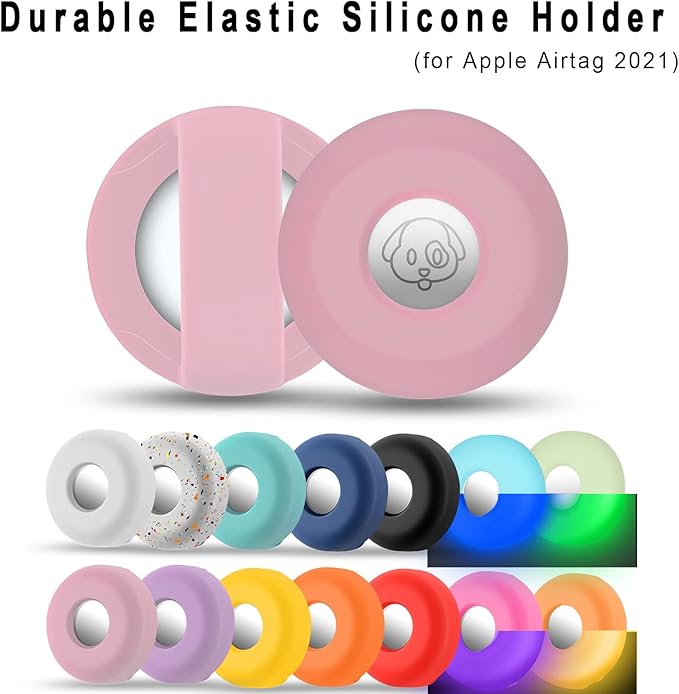 for Airtag Holder for Dog Collar, Cibaabo Silicone Air Tag Case Cover Compatible with Apple Airtags for 0.8-1.2inch Cat Pet Collar Harness Loop-PurrikoPets