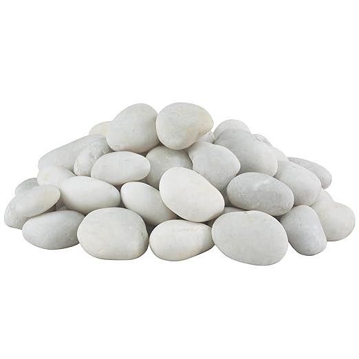 40lbs White River Rocks for Landscaping, 3-4 Inch Large Natural Unpolished Bulk Pebbles, Hand-Picked Premium Stones for Garden Design Fish Tank, Pathways and Backyard-PurrikoPets