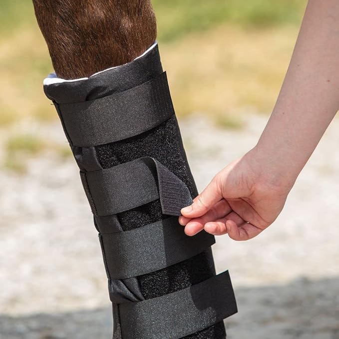 Dura-Tech Quick Wrap No Bow Leg Wraps for Horses | Size 14" | Color Navy | Exceptional Leg Coverage | Versatile Use | Secure and Easy Application | Sold in Pairs-PurrikoPets