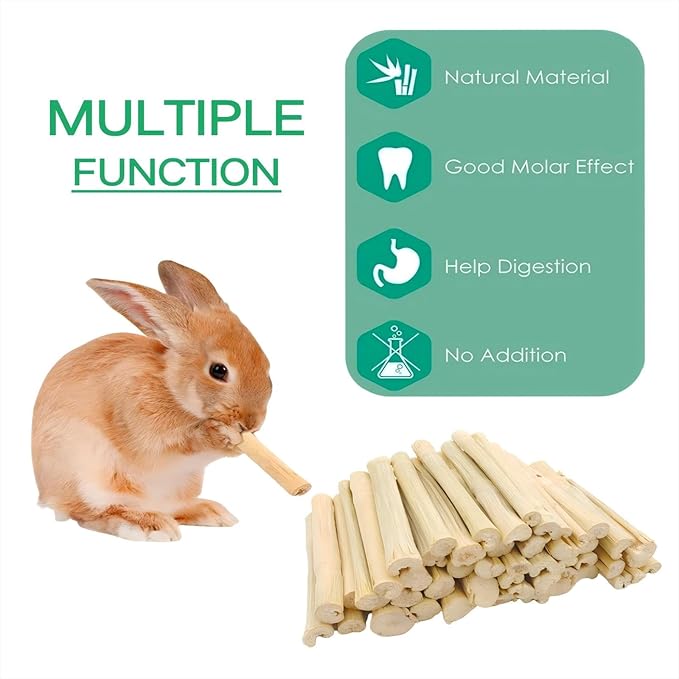 700g/1.5lb Sweet Bamboo Sticks for Rabbits Bunny Chew Toys,Chinchilla Molar Treats Chew Sticks for Small Animals Rabbits Hamsters Guinea Pigs-PurrikoPets