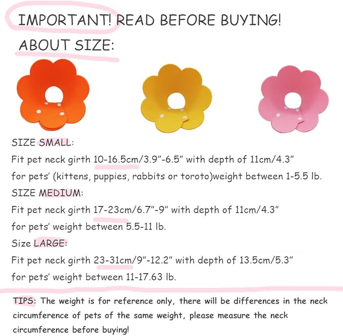 Adjustable Recovery Collar - Cute Flower Neck Cones After Surgery, Set of 2 E Collars for Kitten and Cats S Size (2 pcs)-PurrikoPets