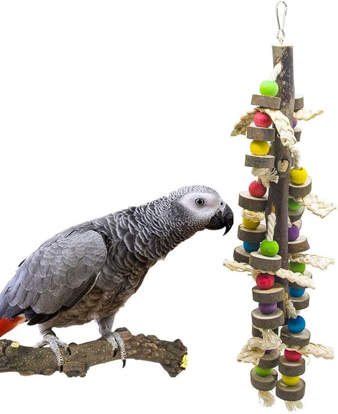 EBaokuup Wood Bird Chewing Toys-Blocks Parrot Tearing Toys Best for Finch,Budgie,Parakeets,Cockatiels, Conures,Love Birds and Amazon Parrots-PurrikoPets