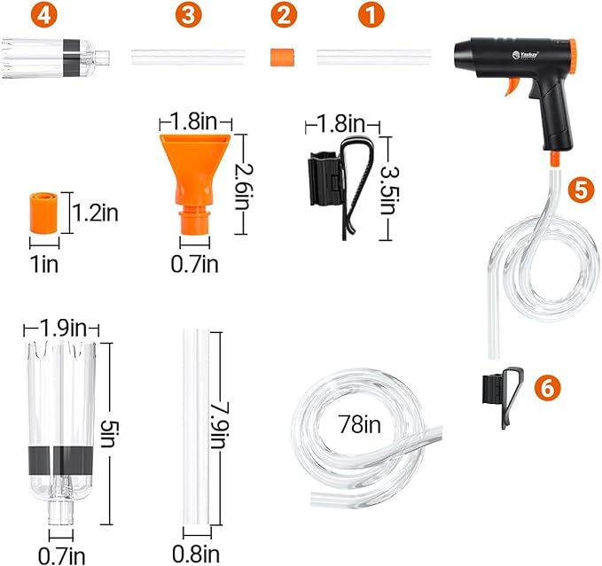 132GPH Manual Aquarium Gravel Cleaner, Fish Tank Siphon Vacuum Cleaner with Adjustable Water Flow for Cleaning Dirt, Water Change & Wash Sand Aquarium Cleaning Tools-PurrikoPets