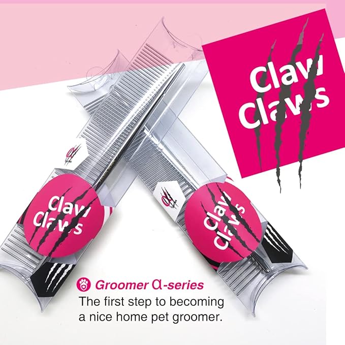 6.1" Comb with Rounded Ends Spine, Pet Comb for Professional Groomer Tool, for Short to Medium Haired Dog, Cat and other pets.-PurrikoPets