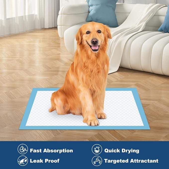 50 Count 28” x 34” XL Disposable Dog Pee Pads, Super Absorbent Leakproof Quick Drying Puppy Pee Pads for Dogs, Extra Large Disposable Dog Training Pads-PurrikoPets