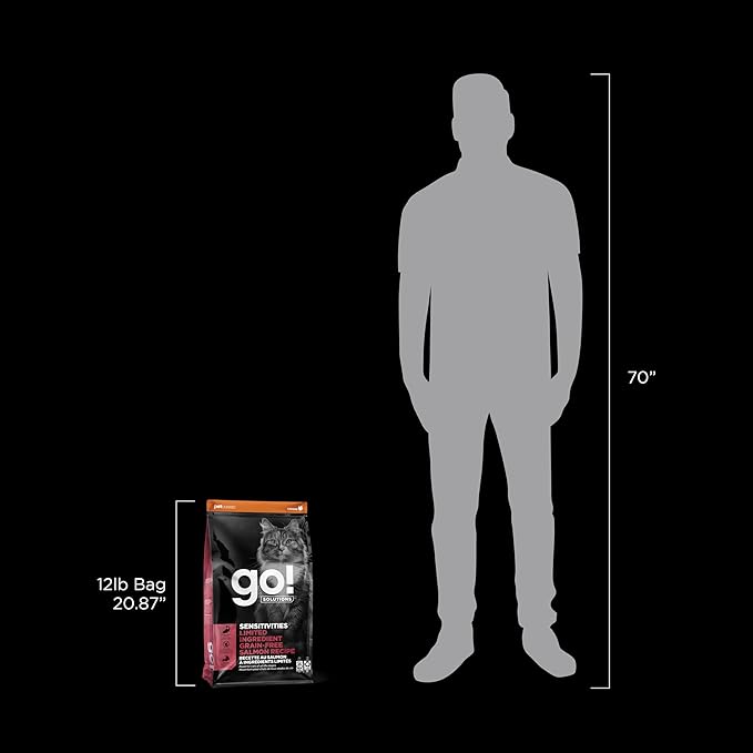 Go! Solutions Sensitivities Limited Ingredient, Grain-Free Dry Cat Food, Salmon Recipe for Sensitive Stomach, 12 lb Bag-PurrikoPets