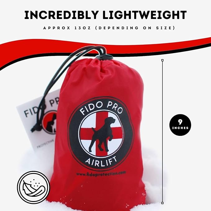 Fido Pro Airlift Emergency Dog Rescue Sling - Lightweight, Packable Dog Sling for Extra Large Dogs with 8-Point Support System for Safe Transport - Ideal for Hiking, Skiing - Fits Dogs 70-160 lbs-PurrikoPets