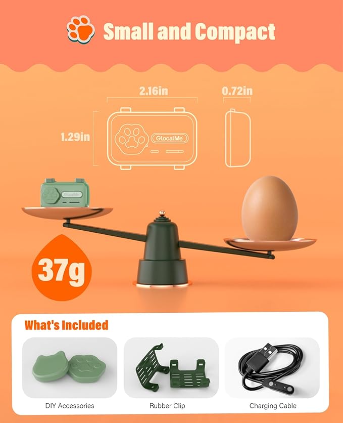 GlocalMe PetPhone for Dog and Cat, Support Play Music and Two-Way Call, Pet Community and AI Health Alerts, Real Time Tracking and Virtual Fence, Unlimited Range Pet GPS Tracker (Green)-PurrikoPets