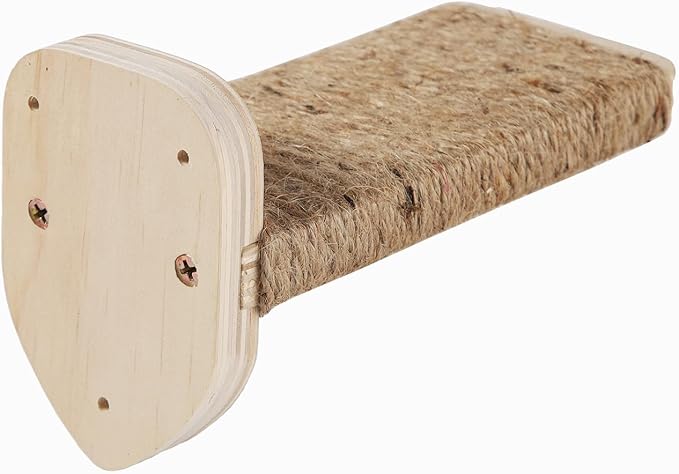 3 Pcs Cat Wall Steps, Cat Shelves and Perches for Wall, Wall-Mounted Cat Climbing Shelf with Hemp Rope Covered, Cat Wall Furniture Steps Set with Scratching Pads for Cats Playing and Climbing (Wood)-PurrikoPets