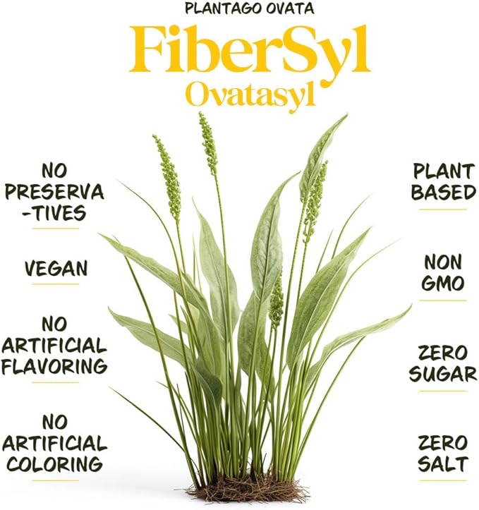 FiberSyl Ovatasyl Prebiotics for Cats Digestive Health - Cat Fiber Supplements for Constipation Relief & Support - Psyllium Husk Seed to Support Digestion Problems - Cat Stool Hardener - 60 Capsules-PurrikoPets