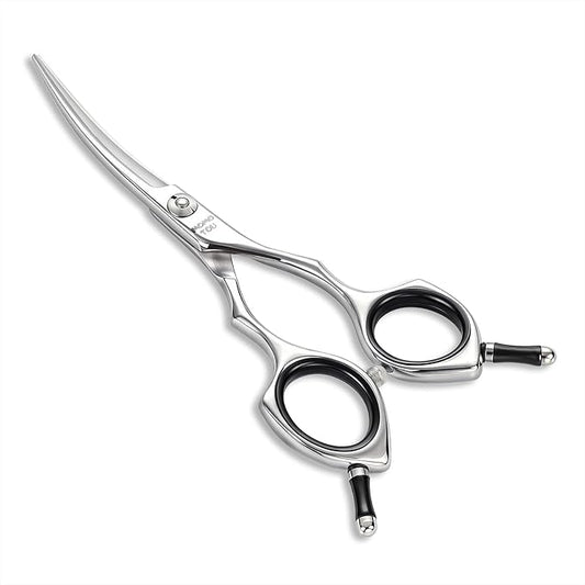 Dog Grooming Scissors 5'' Small Curved Pet Shears Super Light Professional 440C Stainless Steel Pet Shears for Trimming Face and Paws Nose Ear Easy Use.-PurrikoPets