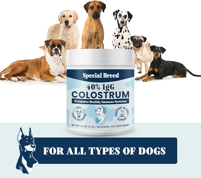 40% IgG Grass Fed Colostrum for Dogs, High IgG Third Party Tested, Immune Support, Skin & Gut Health, Seasonal Allergy & Itch Relief, Made in USA, 2.5 Oz-PurrikoPets