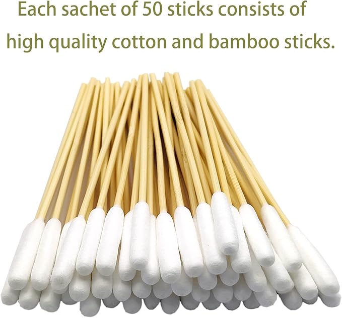 Dog Q Tips, Qtips Cotton Swabs for Dogs, 6-Inch Long Ear Cleaning Swabs, Wound Care, 800 Count, Eco-Friendly Bamboo Cotton, Pet Ear Care-PurrikoPets