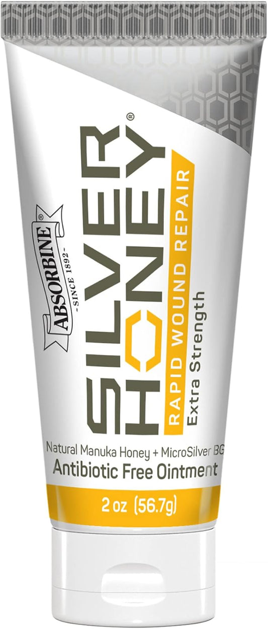 Absorbine Silver Honey Rapid Wound Repair Ointment, Manuka Honey & MicroSilver BG, Veterinarian Tested Horse & Animal Wound Care, 2oz Tube-PurrikoPets