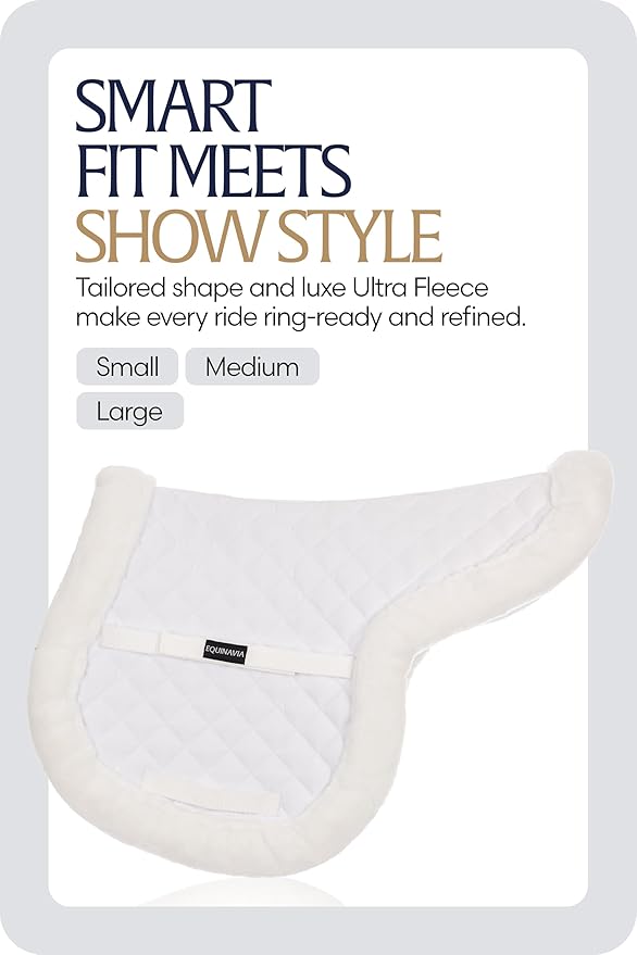 Equinavia Eidsvoll Forward Cut Shaped English Saddle Pad for Show Jumping with Ultra Fleece Trim-PurrikoPets