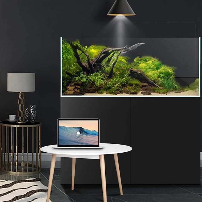 Fzone 80 Gal Rimless Low Iron Fish Tank Nova Clear Ultra-White 45° Mitered Edges Translucent Glass Anata Series Aquarium w/Black Foam Leveling Mat(S120-W50)-PurrikoPets