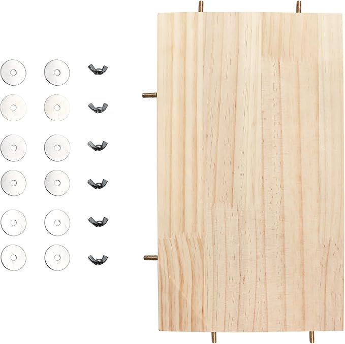 21.7 × 13.8 Inches Large Bird Perch Stand Platform, Natural Wooden Small Animals Cage Accessories, Rectangle Stand Perch Shelf for Parrot Parakeet Cockatiel Rat Hamster Guinea Pig Conure Chinchillas-PurrikoPets