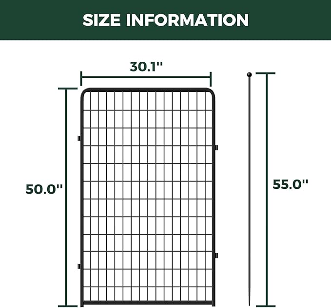 FXW Rollick Unleashed Dog Playpen for Indoor, Yard, RV Camping, 50 inch 2 Panels for Large Dogs, Black│Patented-PurrikoPets