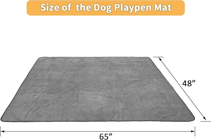 Dog Pee Pad Washable Extra Large, Instant Absorb Thicker Training Pads Non-Slip Pet Playpen Mat, Waterproof Reusable Floor Mat Ideal for Puppy Senior Dog Whelping Incontinence Housebreaking 65x48 Inch-PurrikoPets